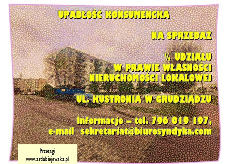 Mieszkanie na sprzedaż - gen. Józefa Kustronia Grudziądz, 72 m², 119 250 PLN, NET-10742/3186/OMS