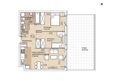 Mieszkanie na sprzedaż - Lothara Herbsta Sołtysowice, Wrocław-Psie Pole, Wrocław, 53,89 m², 779 000 PLN, NET-183475