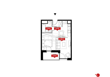 Mieszkanie na sprzedaż - Władysława Reymonta Kleczków, Wrocław-Psie Pole, Wrocław, 33,7 m², 564 617 PLN, NET-291056