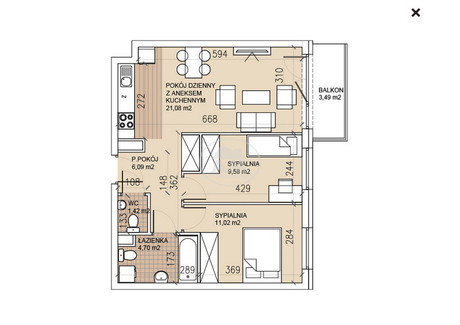 Mieszkanie na sprzedaż - Lothara Herbsta Sołtysowice, Wrocław-Psie Pole, Wrocław, 53,89 m², 699 000 PLN, NET-229162