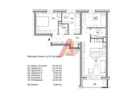 Mieszkanie na sprzedaż - Walerego Sławka Wola Duchacka, Podgórze, Kraków, 85 m², 1 630 000 PLN, NET-205530