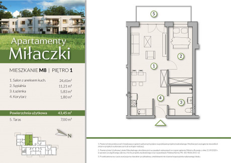 Mieszkanie na sprzedaż - J. Kilińskiego Radomsko, Radomszczański (Pow.), 43,45 m², 364 980 PLN, NET-1-4