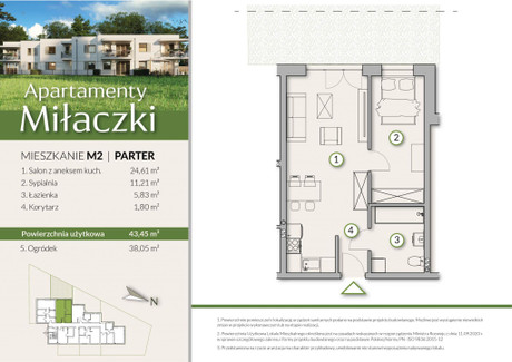 Mieszkanie na sprzedaż - Jana Kilińskiego Radomsko, Radomszczański (pow.), 43,45 m², 364 980 PLN, NET-1-9