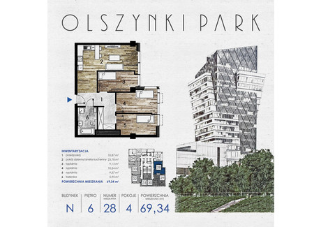Mieszkanie na sprzedaż - Szopena 35C Śródmieście, Rzeszów, 70,11 m², inf. u dewelopera, NET-N28