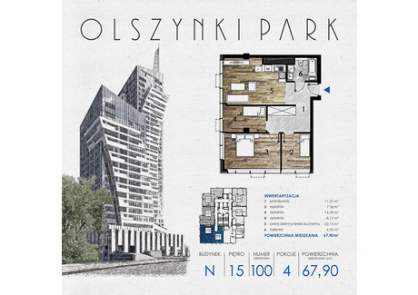 Mieszkanie na sprzedaż - Szopena 35C Śródmieście, Rzeszów, 68,53 m², inf. u dewelopera, NET-N100