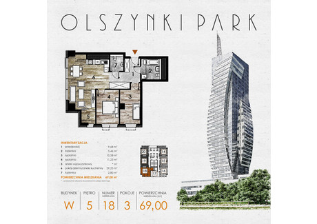 Mieszkanie na sprzedaż - Szopena 35C Śródmieście, Rzeszów, 69,51 m², inf. u dewelopera, NET-W18