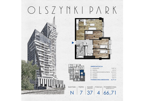 Mieszkanie na sprzedaż - Szopena 35C Śródmieście, Rzeszów, 67,45 m², inf. u dewelopera, NET-N37