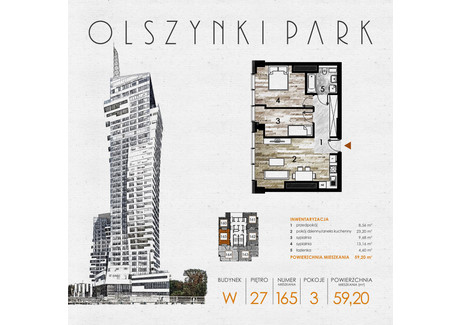 Mieszkanie na sprzedaż - Szopena 35C Śródmieście, Rzeszów, 59,71 m², inf. u dewelopera, NET-W165