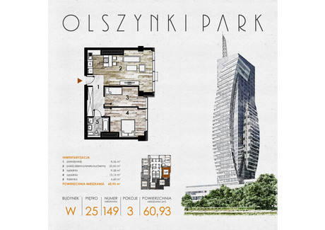 Mieszkanie na sprzedaż - Szopena 35C Śródmieście, Rzeszów, 61,49 m², inf. u dewelopera, NET-W149