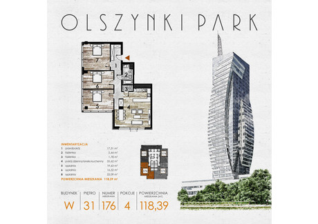 Mieszkanie na sprzedaż - Szopena 35C Śródmieście, Rzeszów, 119,18 m², inf. u dewelopera, NET-W176