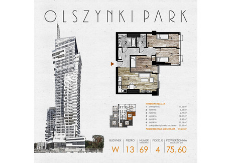 Mieszkanie na sprzedaż - Szopena 35C Śródmieście, Rzeszów, 76,42 m², inf. u dewelopera, NET-W69