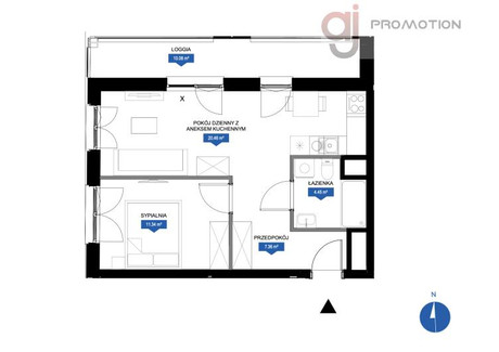 Mieszkanie na sprzedaż - Wojciecha Hasa Śródmieście, Łódź, 43,61 m², 712 636 PLN, NET-59522