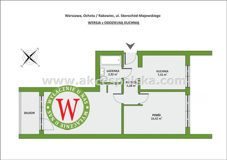 Mieszkanie na sprzedaż - Skorochód-Majewskiego Ochota, Rakowiec, Warszawa, Warszawa M., 44,2 m², 665 000 PLN, NET-MS-160276-1