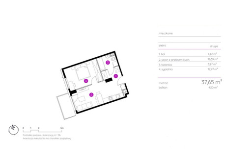 Mieszkanie na sprzedaż - Hawelańska Winogrady, Poznań, 37,65 m², 466 483 PLN, NET-41