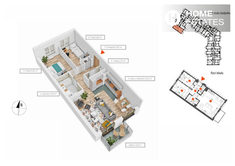 Mieszkanie na sprzedaż - Erazma Jerzmanowskiego Prokocim, Kraków-Podgórze, Kraków, 66,69 m², 856 536 PLN, NET-963305