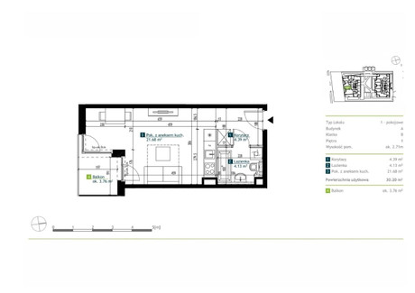 Mieszkanie na sprzedaż - Szeligowska Bemowo, Warszawa, Bemowo, Warszawa, 30,2 m², 538 000 PLN, NET-129415