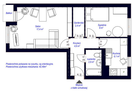 Mieszkanie na sprzedaż - Legionów Polskich Lębork, Lęborski, 42 m², 250 000 PLN, NET-830152