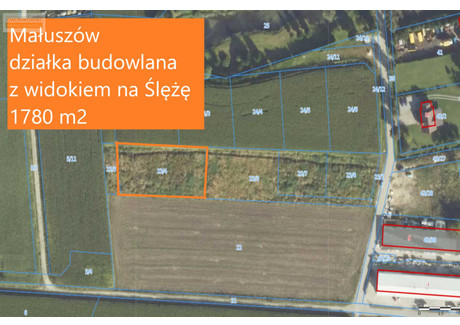 Działka na sprzedaż - Jagodowa Małuszów, Kobierzyce, Wrocławski, 1780 m², 338 200 PLN, NET-BER-GS-3652