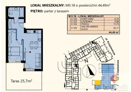 Mieszkanie na sprzedaż - Kniaziewicza Słupsk, 44,43 m², 350 000 PLN, NET-541
