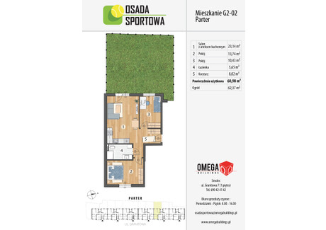 Mieszkanie na sprzedaż - Smolec pod Wrocławiem Oporów, Fabryczna, Wrocław, 60,98 m², 632 868 PLN, NET-14-1