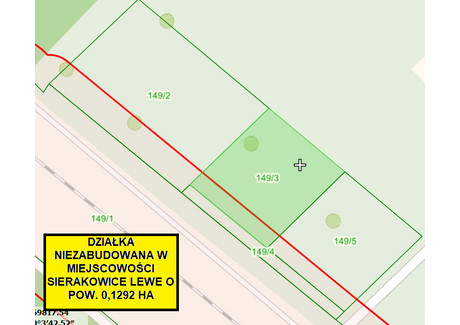 Działka na sprzedaż - Sierakowice Lewe, Skierniewice (Gm.), Skierniewicki (Pow.), 1292 m², 95 000 PLN, NET-351