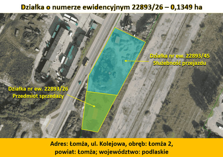 Działka na sprzedaż - Łomżyca, Łomża, 1349 m², 160 000 PLN, NET-107