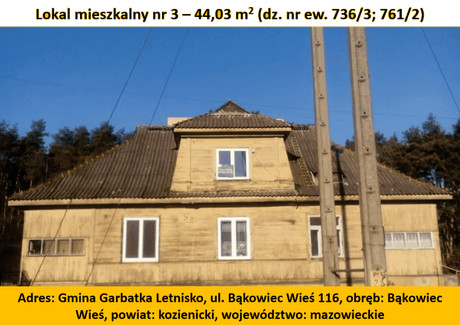 Mieszkanie na sprzedaż - Bąkowiec, Garbatka-Letnisko (Gm.), Kozienicki (Pow.), 44,03 m², 40 000 PLN, NET-40