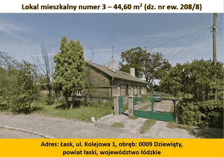 Mieszkanie na sprzedaż - Kolejowa Łask, Łask (gm.), Łaski (pow.), 44,6 m², 110 000 PLN, NET-216