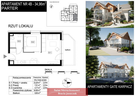 Mieszkanie na sprzedaż - Miłków, Podgórzyn, Karkonoski, 34,96 m², 441 188 PLN, NET-20012/3265/OMS