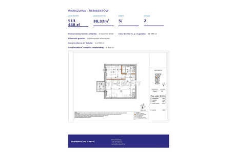 Mieszkanie na sprzedaż - Rembertów, Warszawa, Warszawa M., 38,32 m², 513 488 PLN, NET-HAP-MS-35201