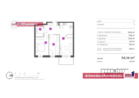 Mieszkanie na sprzedaż - Fordon - Akademickie, Bydgoszcz, 54 m², 417 907 PLN, NET-64551