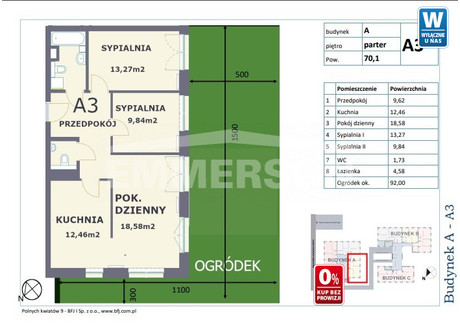 Mieszkanie na sprzedaż - Polnych Kwiatów Białołęka Choszczówka, Białołęka, Warszawa, 70,1 m², 968 900 PLN, NET-MS-322843