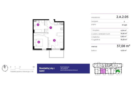 Mieszkanie na sprzedaż - Ziarnista Winogrady, Poznań, 37,08 m², 487 602 PLN, NET-10036/4158/OMS