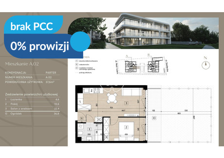 Mieszkanie na sprzedaż - Siedlecka Czyżkówko, Bydgoszcz, 37,6 m², 421 120 PLN, NET-12362/14150/OMS