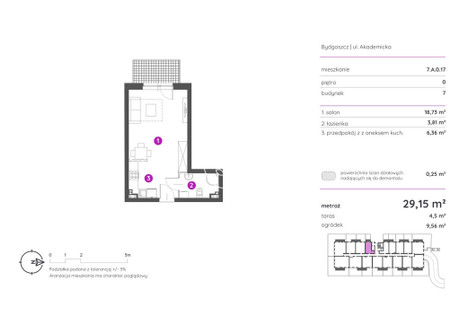 Mieszkanie na sprzedaż - Akademicka Fordon, Bydgoszcz, 29,15 m², 322 108 PLN, NET-8747/14150/OMS