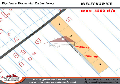 Działka na sprzedaż - Nielepkowice, Wiązownica, Jarosławski, 1000 m², 45 000 PLN, NET-571/2609/OGS