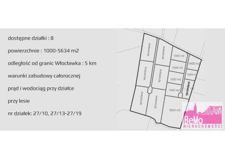 Działka na sprzedaż - Mursk, Włocławek, Włocławski, 1000 m², 52 000 PLN, NET-BMO-GS-2861