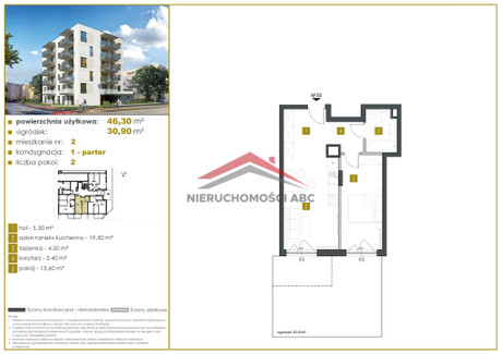 Mieszkanie na sprzedaż - Legionowo, Legionowski (Pow.), 46,3 m², 509 300 PLN, NET-80/6213/OMS