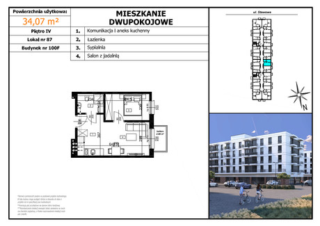 Mieszkanie na sprzedaż - Stawowa Brzeziny, Czechowice-Dziedzice (Gm.), Bielski (Pow.), 34,07 m², 269 153 PLN, NET-3.7