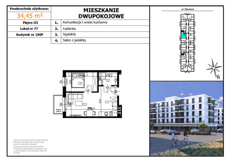 Mieszkanie na sprzedaż - Stawowa Brzeziny, Czechowice-Dziedzice (Gm.), Bielski (Pow.), 34,45 m², 272 155 PLN, NET-3.4