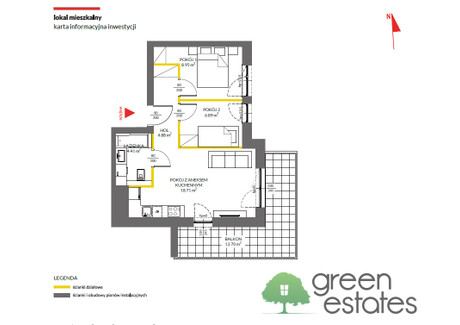 Mieszkanie na sprzedaż - Powstańców Mistrzejowice, Kraków-Nowa Huta, Kraków, 45,14 m², 676 286 PLN, NET-747149