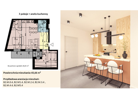 Mieszkanie na sprzedaż - ul. 28 czerwca 1956r. nr 156 Wilda, Poznań, 65,66 m², 981 617 PLN, NET-B2_M.1.4