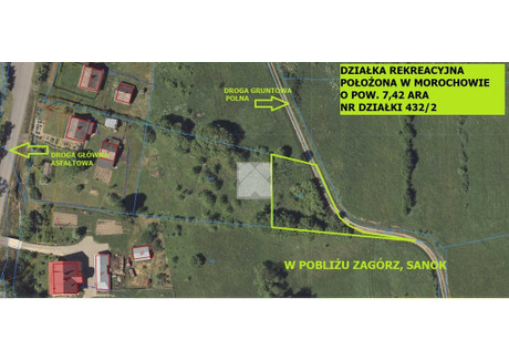 Działka na sprzedaż - Morochów, Zagórz, Sanocki, 742 m², 49 500 PLN, NET-1937/5738/OGS