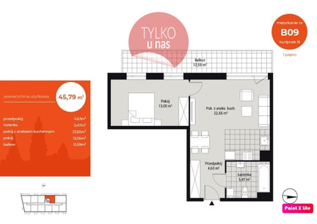 Mieszkanie na sprzedaż - Słoneczna Wełnowiec, Katowice, 45,79 m², 480 749 PLN, NET-122306/78/OMS