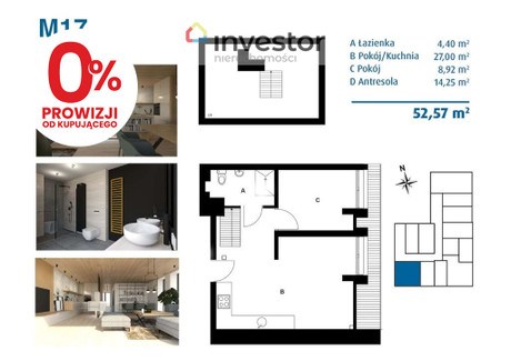 Mieszkanie na sprzedaż - Kłodzko, Kłodzki, 52,57 m², 359 000 PLN, NET-15368/9376/OMS