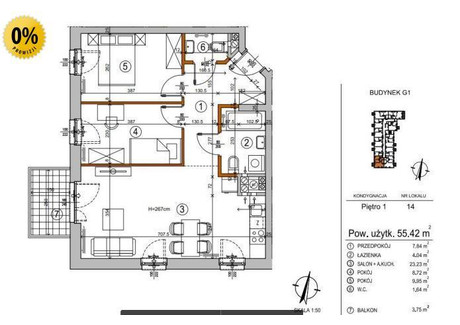 Mieszkanie na sprzedaż - Chełmżyńska Wygoda, Rembertów, Warszawa, 55,45 m², 617 000 PLN, NET-99448