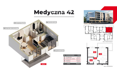 Mieszkanie na sprzedaż - Medyczna Górne, Piła, Pilski, 36,26 m², 310 023 PLN, NET-33685/3685/OMS