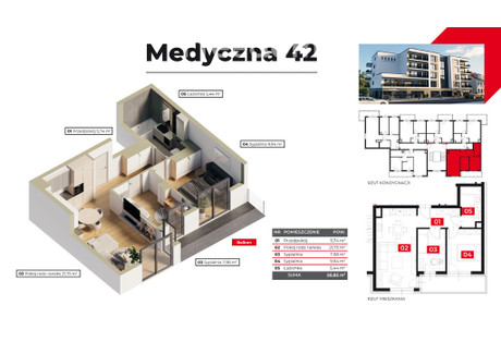 Mieszkanie na sprzedaż - Medyczna Górne, Piła, Pilski, 50,85 m², 437 310 PLN, NET-33719/3685/OMS