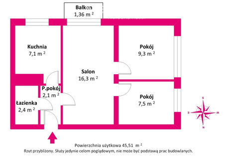 Mieszkanie na sprzedaż - Jana Sobieskiego Konstancin-Jeziorna, Piaseczyński, 45,6 m², 499 000 PLN, NET-33913/3685/OMS