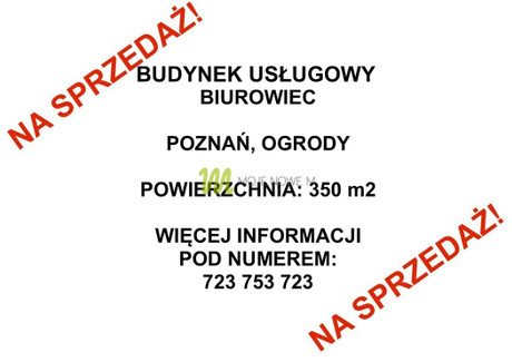 Lokal na sprzedaż - Ogrody, Poznań, 351 m², 2 990 000 PLN, NET-44/3642/OLS